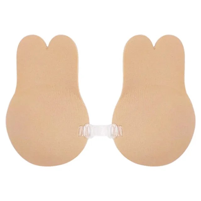 2019 New Rabbit bra Strapless Adhesive Self Nipple Breast Pasties Cover Reusable Silicone Invisible Tumblr Lingerie Push Up Bra