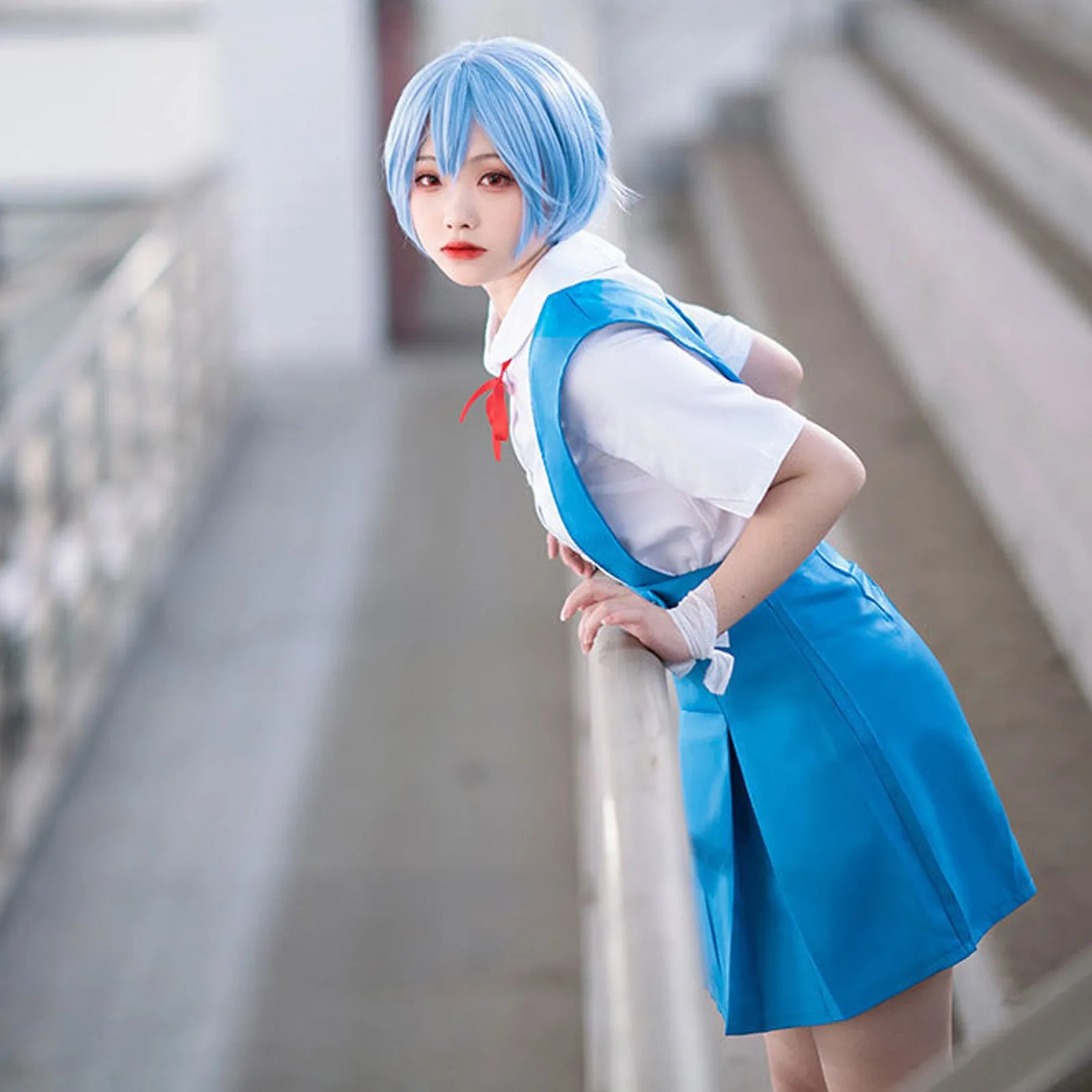 Anime Asuka Cosplay Costume Ayanami Rei School Uniform