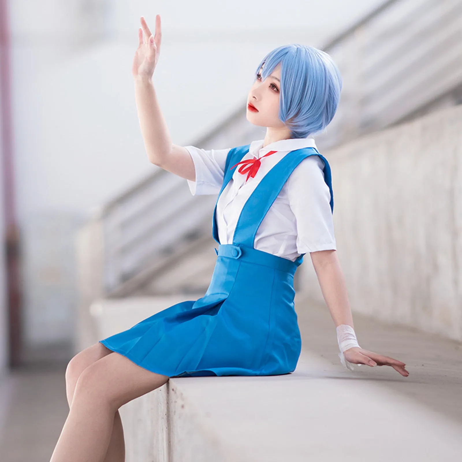 Anime Asuka Cosplay Costume Ayanami Rei School Uniform