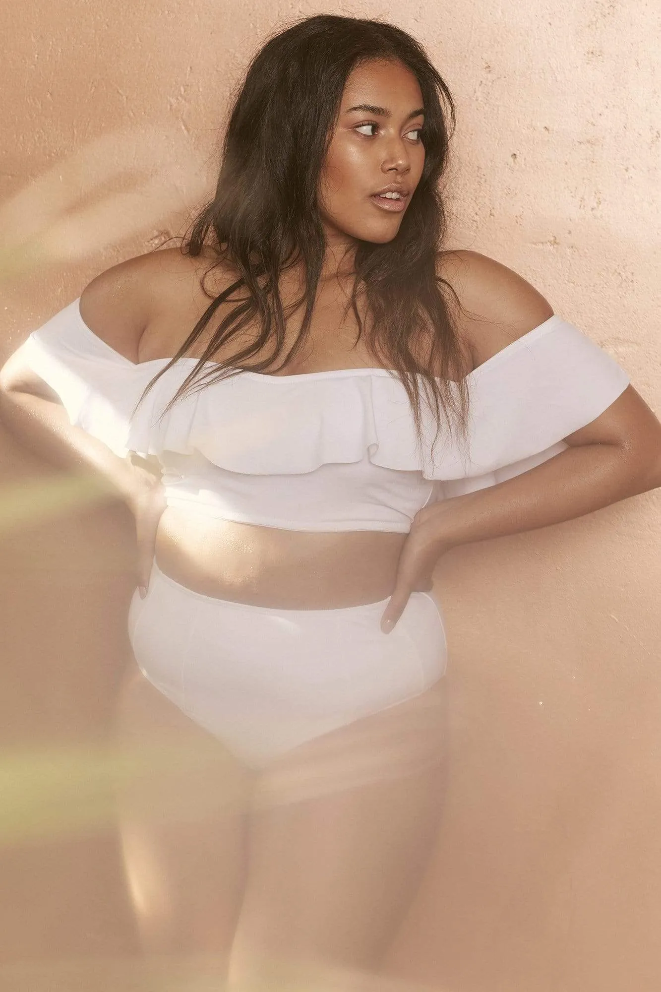 Beth White High Waist Brief Curve