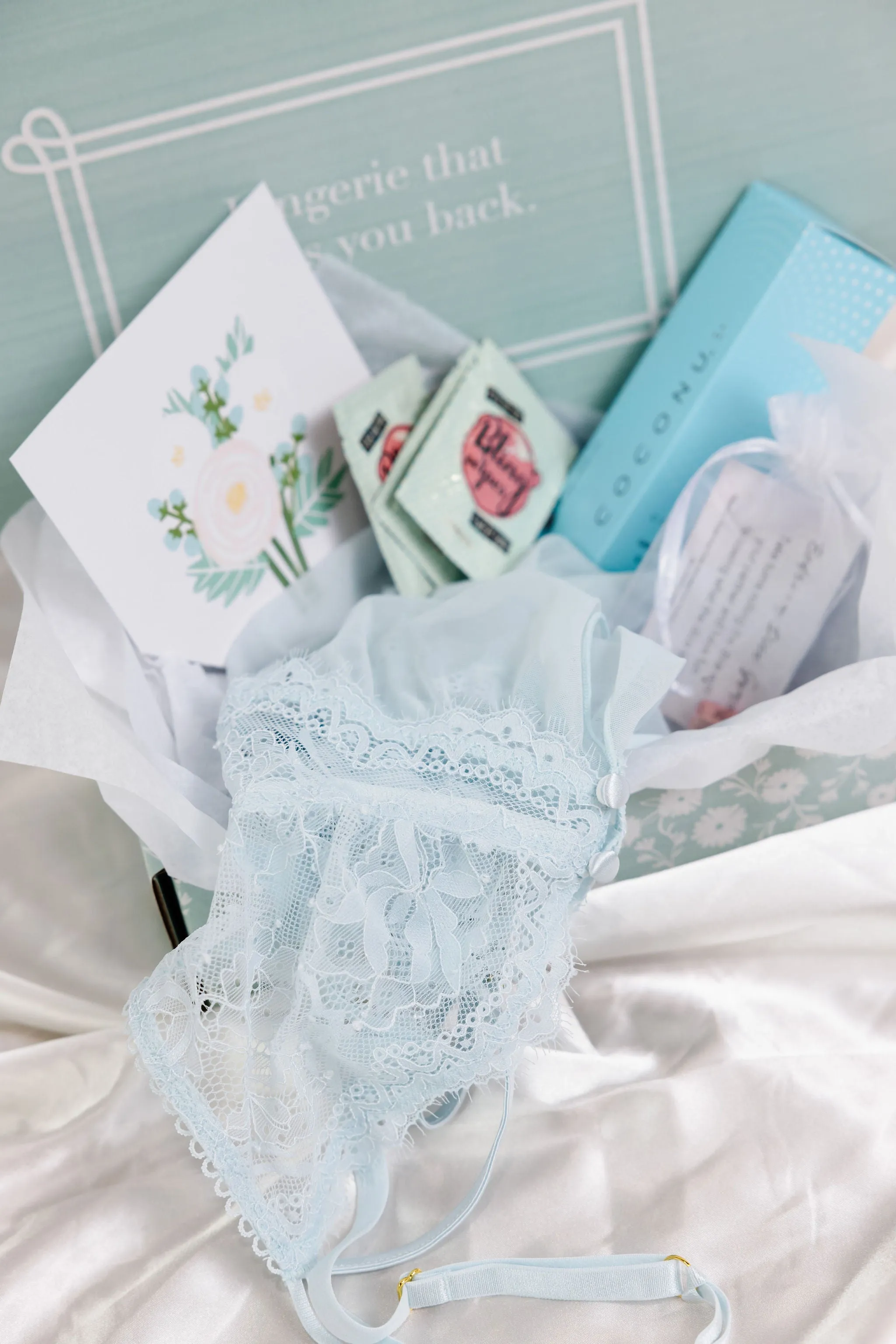 Bridal Bundle: Lace & Mesh Button Bralette Set - Champagne