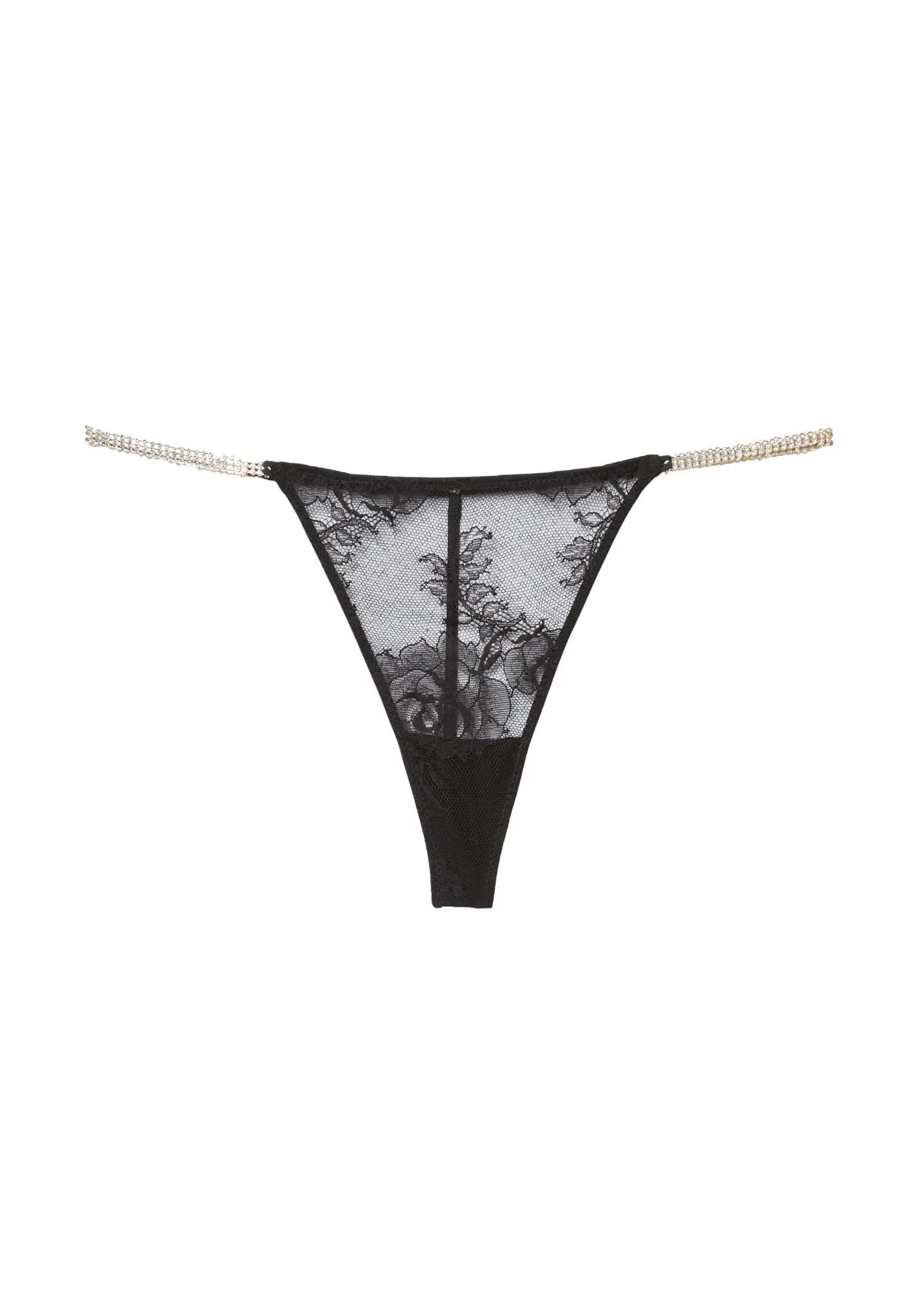 Crystal Bouquet Lace G-String (Black)