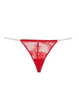 Crystal Bouquet Lace G-String (Rouge)