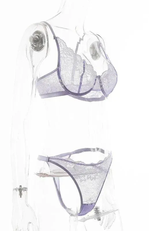 Embroidered Lace Women Lingerie Set