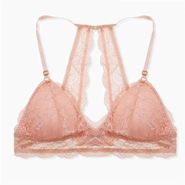 Finetoo Fashion 3/4 Cup Black Wireless Bralette Female Unlined Underwear Sexy Bra Floral Lace For Women Brassiere Lingerie Bra