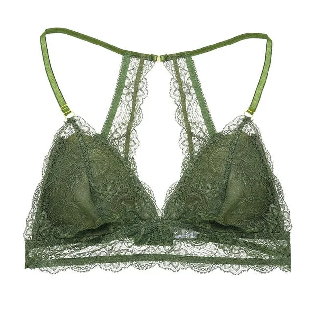 Finetoo Fashion 3/4 Cup Black Wireless Bralette Female Unlined Underwear Sexy Bra Floral Lace For Women Brassiere Lingerie Bra