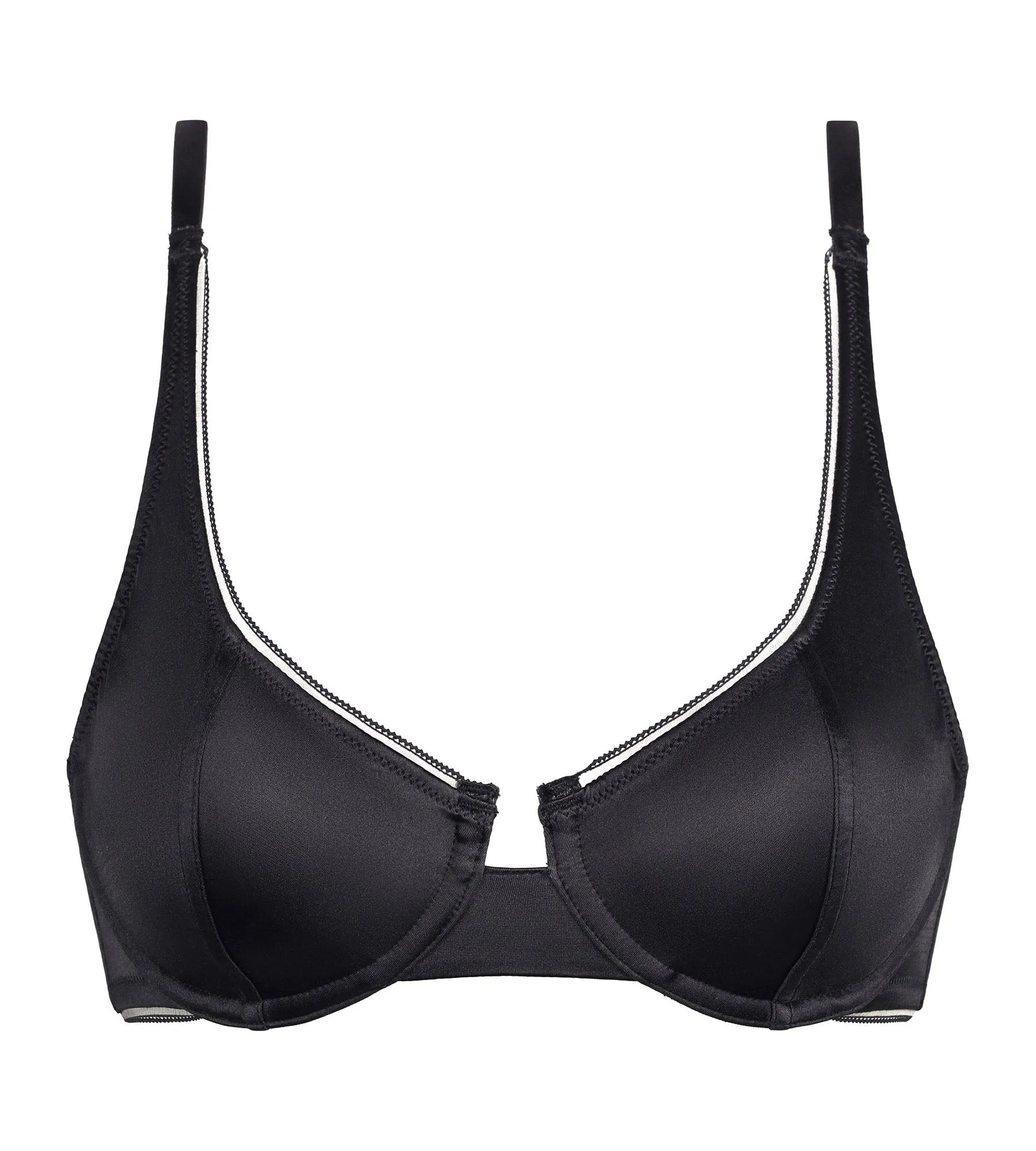 Granite grey satin microfiber basket bra Dim Chri
