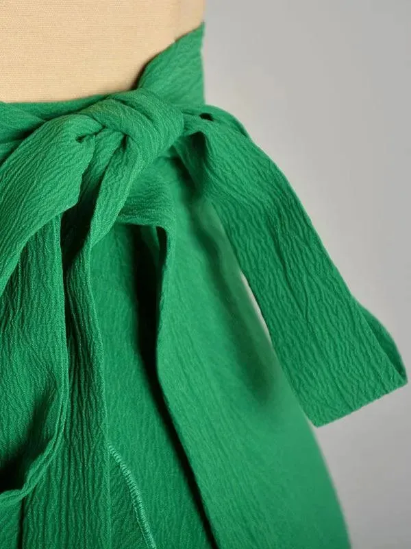 High Waist Ruffle Wrap Skirt
