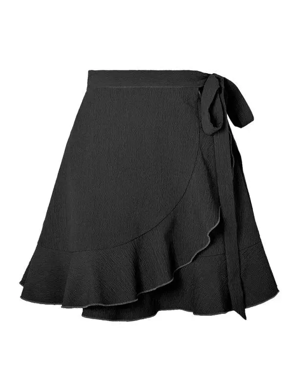 High Waist Ruffle Wrap Skirt