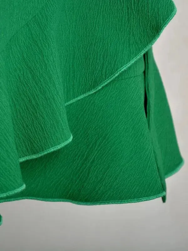 High Waist Ruffle Wrap Skirt