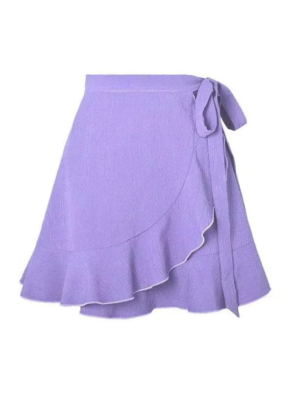 High Waist Ruffle Wrap Skirt