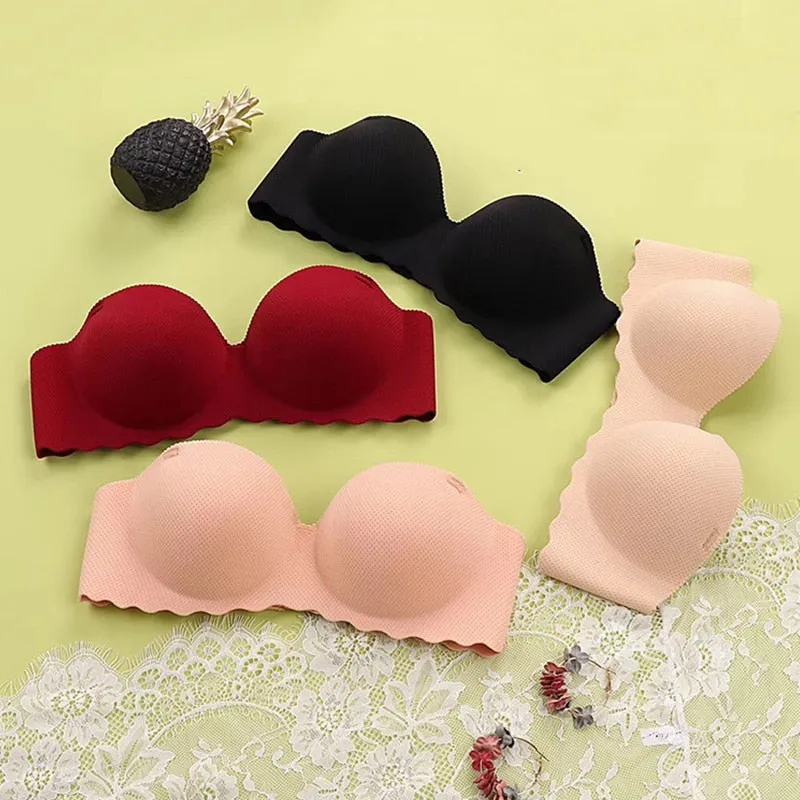 Invisible Bras for Women Seamless Lingerie Push Up Bra Wireless Bralette Strapless Brassiere Female Underwear Intimates #F