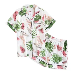 Japanese simple short pyjamas women 100% cotton short sleeves ladies pajama sets shorts Cute cartoon sleepwear women homewear