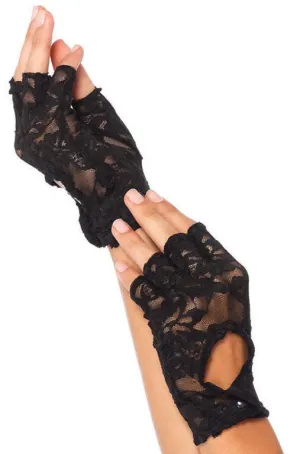 Lace Keyhole Fingerless Gloves