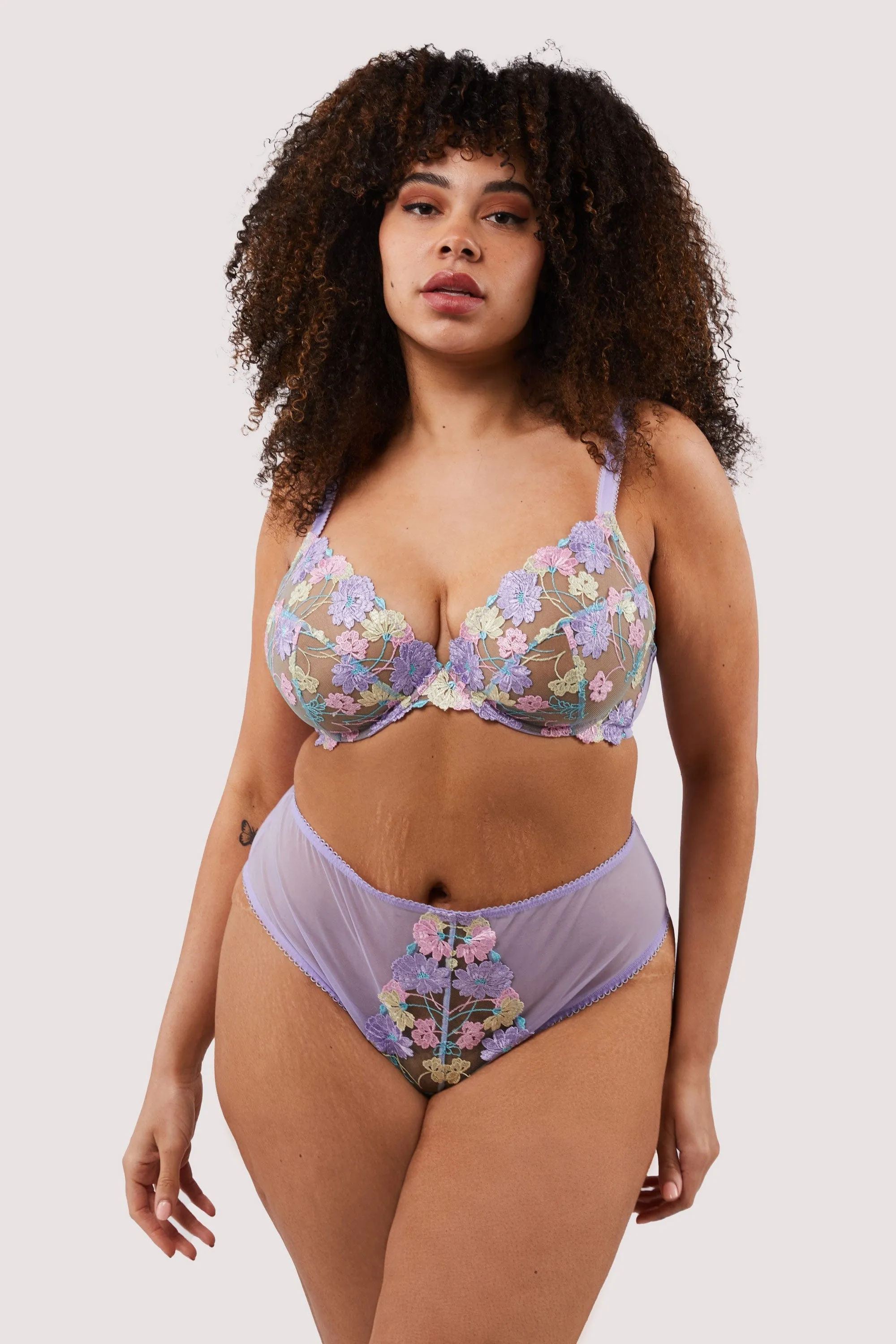 Luna Pastel Embroidery Picot Elastic Bra