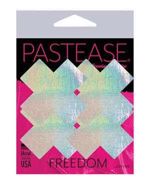 Pastease Premium Petites Holographic Plus X - Silver O/S Pack of 2 Pair