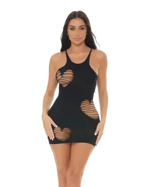 Pink Lipstick Heart Rate Bodystocking Dress - O/S