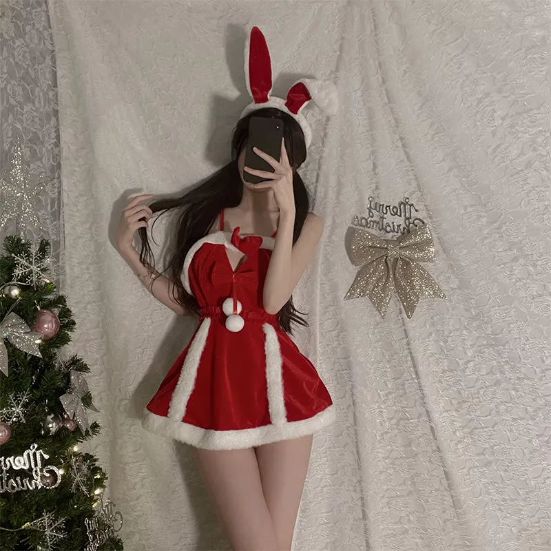 SD-6109 New Christmas outfit sexy pure desire cute plush fun hollow dress suit