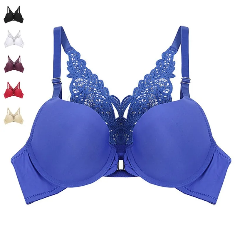 Sexy Lace Bra For Women Front Closure Brassiere Push Up Bralette Sexy Underwire Bras Fashion Female Racerback Lingerie Underwear