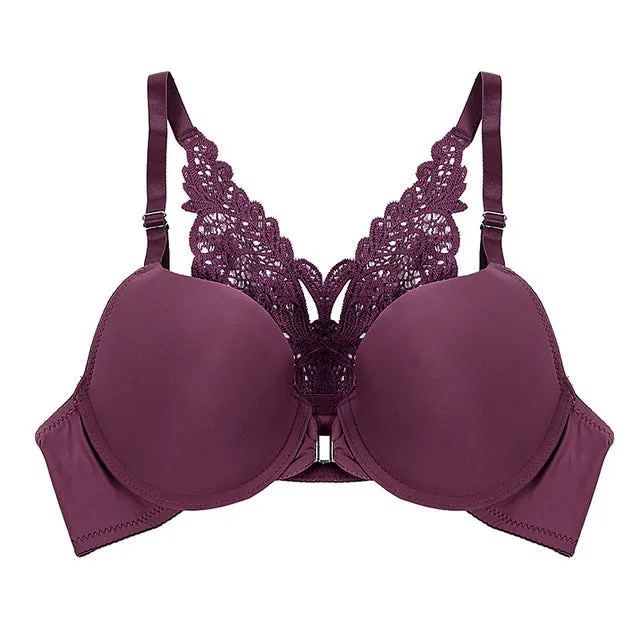 Sexy Lace Bra For Women Front Closure Brassiere Push Up Bralette Sexy Underwire Bras Fashion Female Racerback Lingerie Underwear