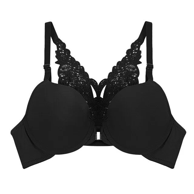 Sexy Lace Bra For Women Front Closure Brassiere Push Up Bralette Sexy Underwire Bras Fashion Female Racerback Lingerie Underwear