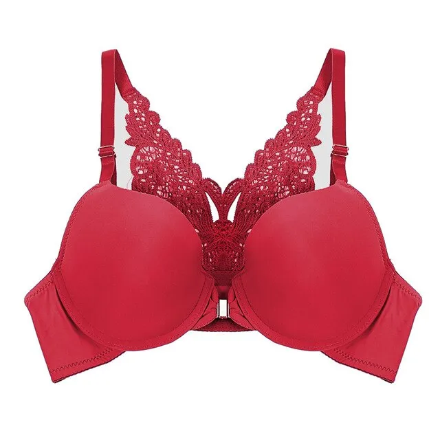 Sexy Lace Bra For Women Front Closure Brassiere Push Up Bralette Sexy Underwire Bras Fashion Female Racerback Lingerie Underwear