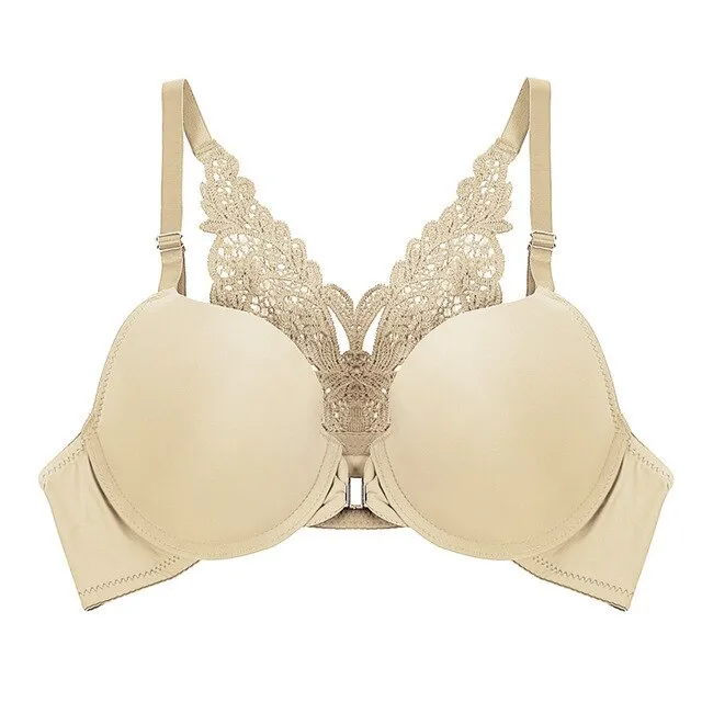 Sexy Lace Bra For Women Front Closure Brassiere Push Up Bralette Sexy Underwire Bras Fashion Female Racerback Lingerie Underwear