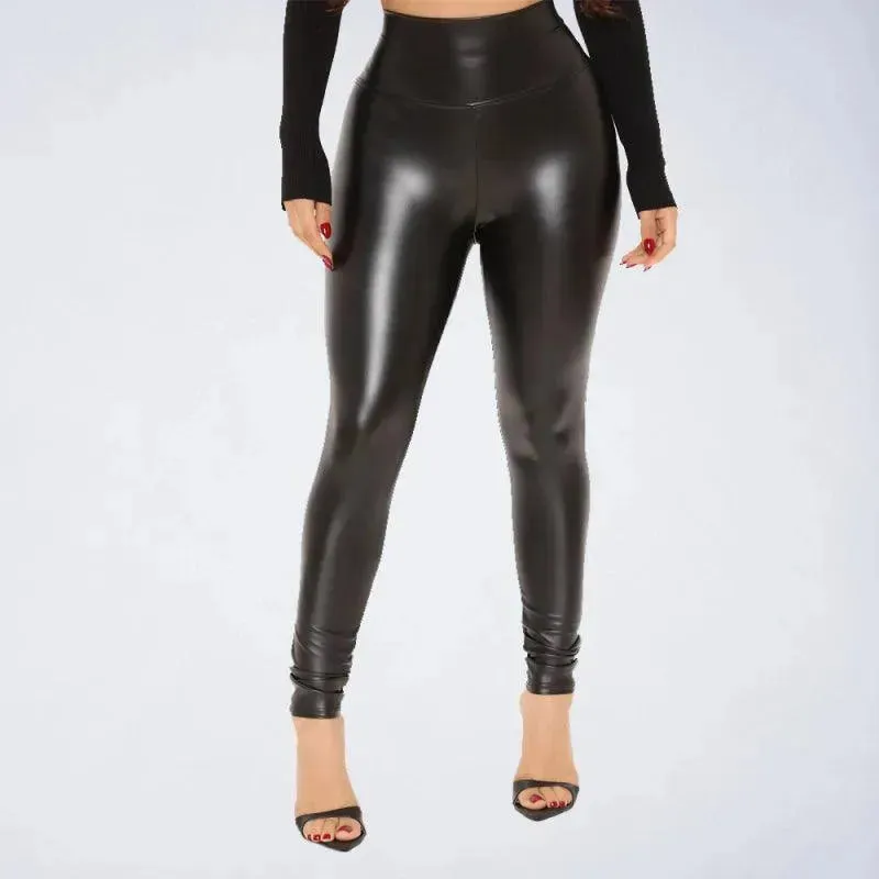 Sexy Slim Fit Leather Women Pants