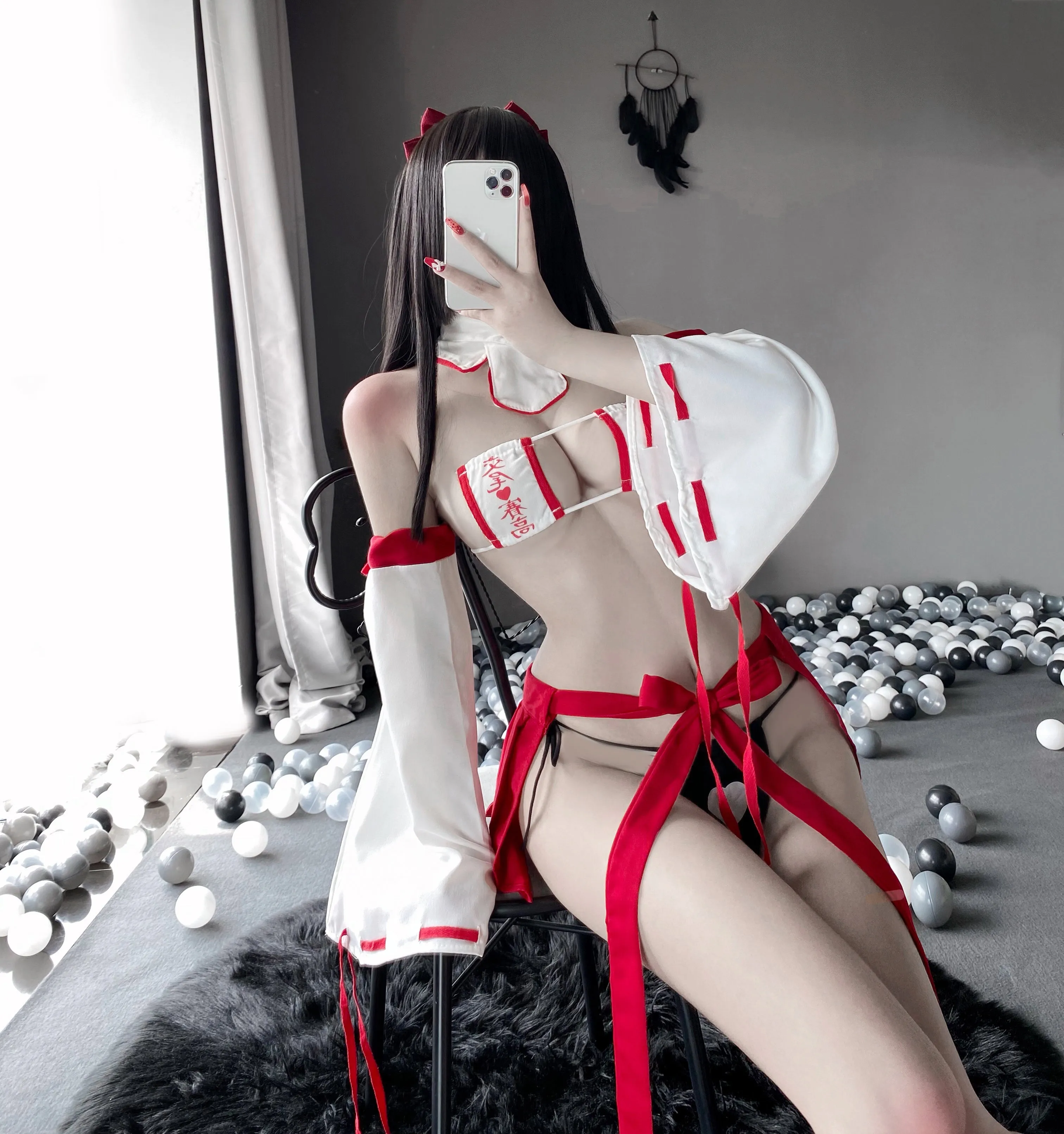 T-267 Cute witch sexy underwear three-point strap skirt maid French maid dress