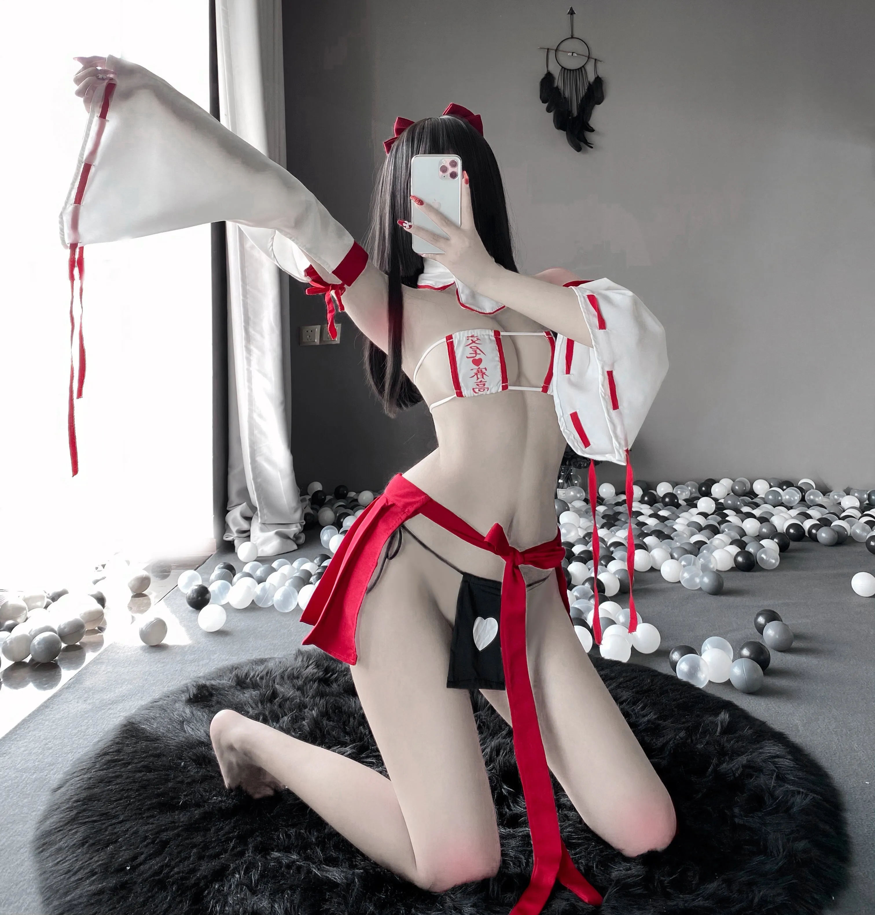 T-267 Cute witch sexy underwear three-point strap skirt maid French maid dress