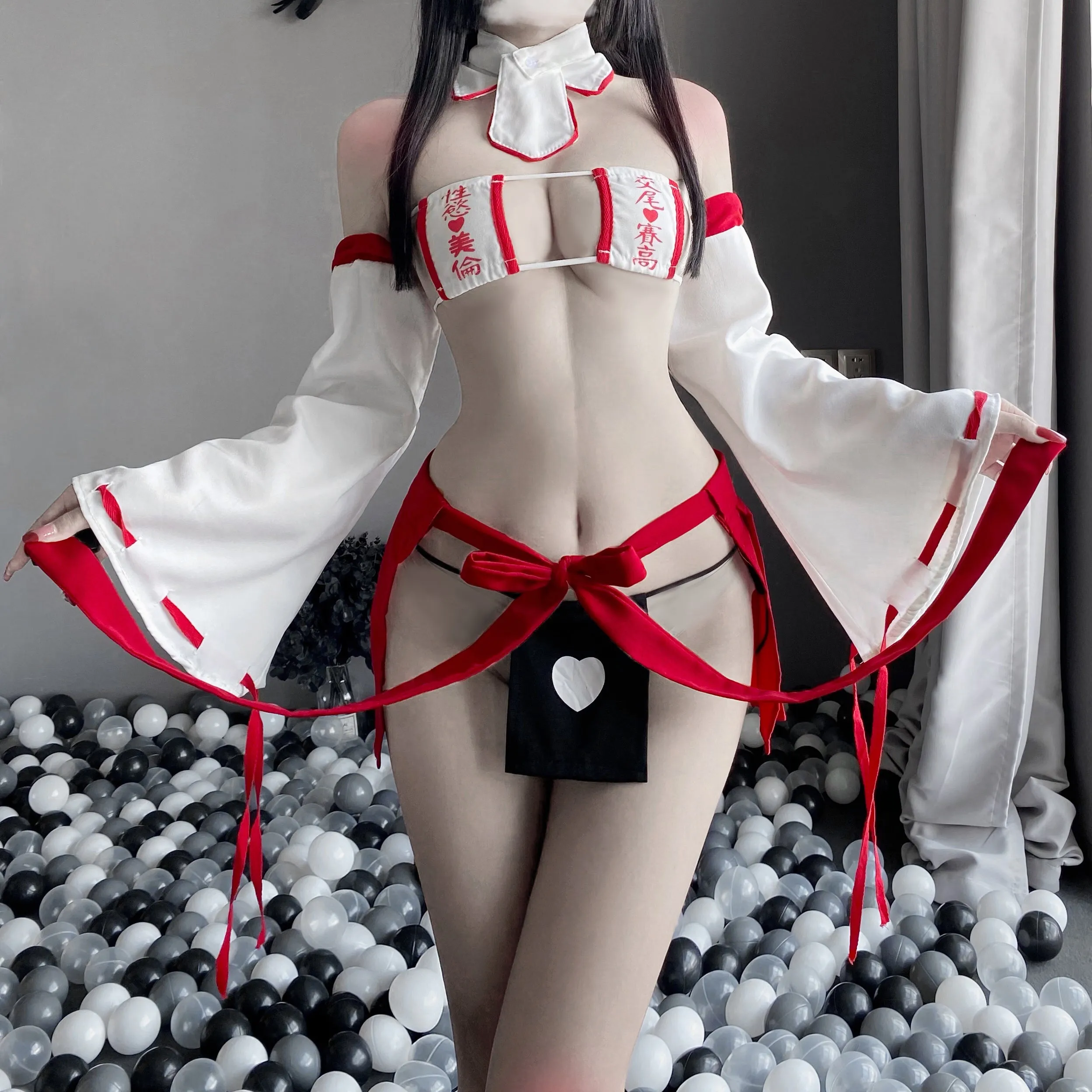 T-267 Cute witch sexy underwear three-point strap skirt maid French maid dress