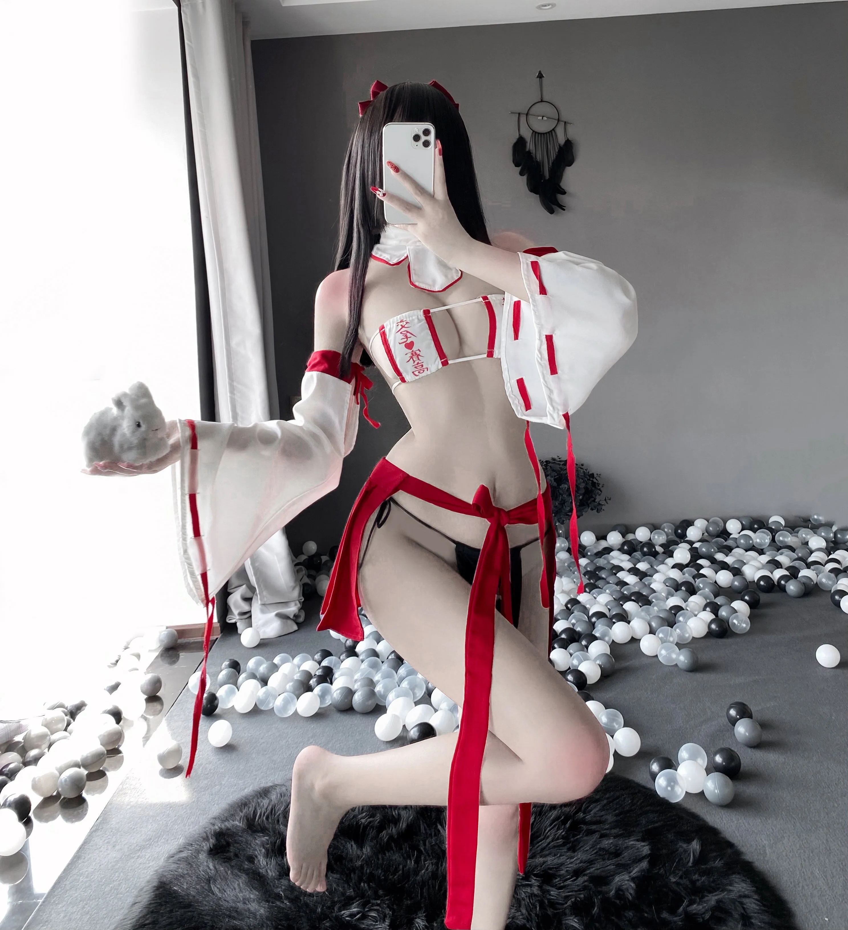 T-267 Cute witch sexy underwear three-point strap skirt maid French maid dress