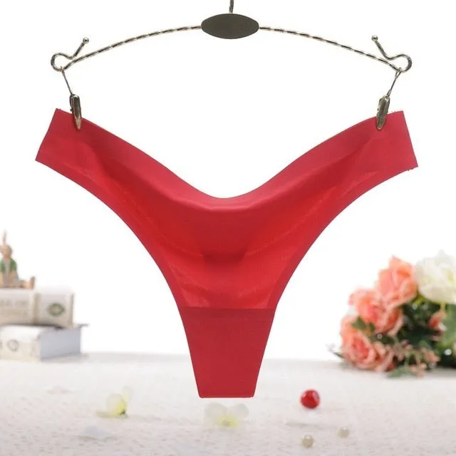 Women ruffles Underwear Invisible Seamless T Panties G-String Female Sexy Thongs Intimates Lingerie Ladies Briefs 1pcs sf2051