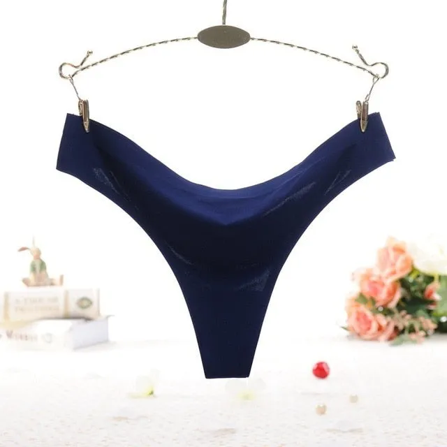 Women ruffles Underwear Invisible Seamless T Panties G-String Female Sexy Thongs Intimates Lingerie Ladies Briefs 1pcs sf2051