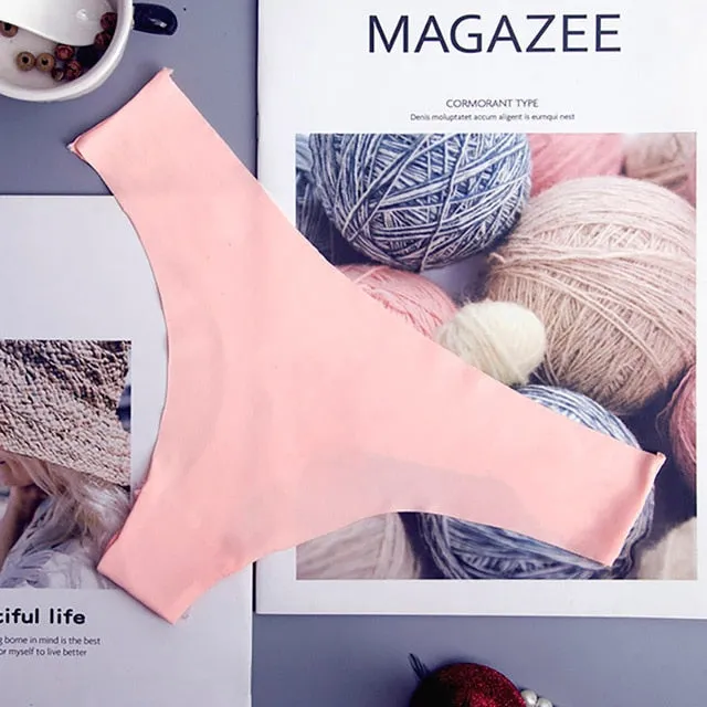 Women ruffles Underwear Invisible Seamless T Panties G-String Female Sexy Thongs Intimates Lingerie Ladies Briefs 1pcs sf2051
