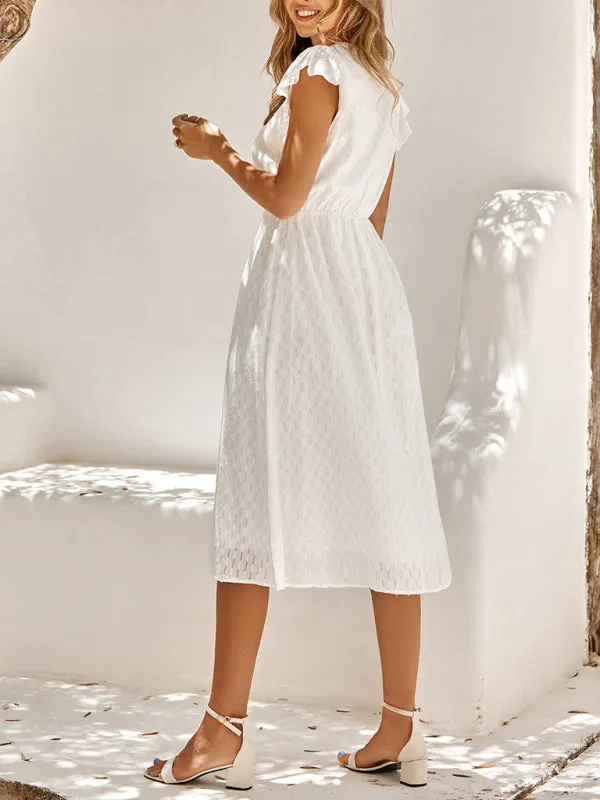 Women Short Sleeve Wind Dress