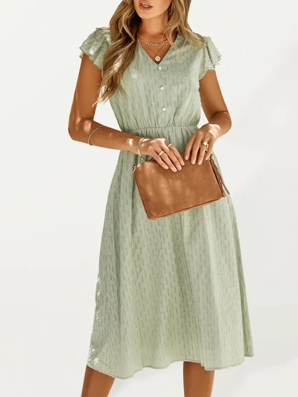 Women Short Sleeve Wind Dress