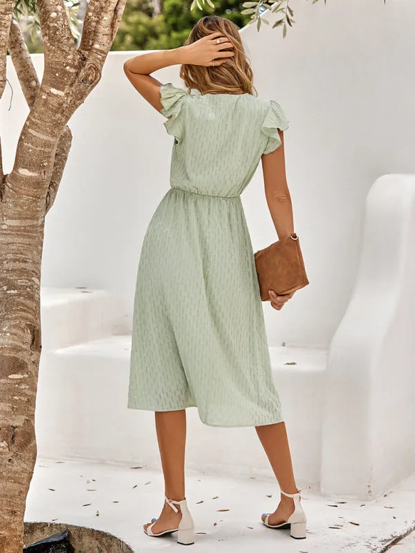 Women Short Sleeve Wind Dress