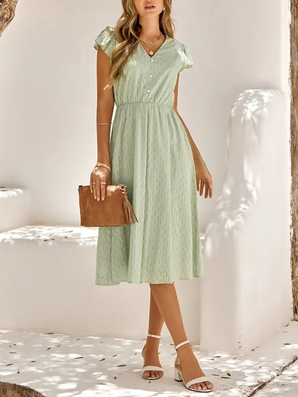 Women Short Sleeve Wind Dress