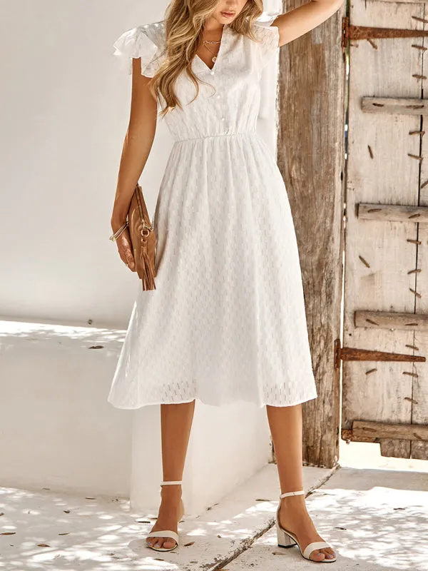 Women Short Sleeve Wind Dress