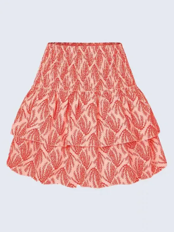 Women's Fashion Ruffled Floral Pleated Skirt