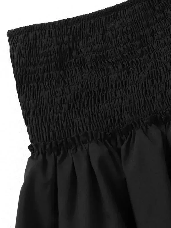 Women's Fashion Ruffled Floral Pleated Skirt