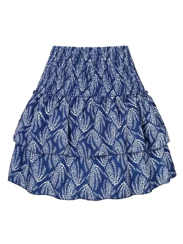Women's Fashion Ruffled Floral Pleated Skirt