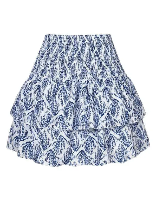 Women's Fashion Ruffled Floral Pleated Skirt