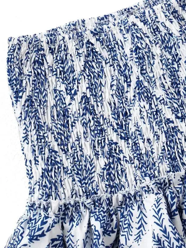 Women's Fashion Ruffled Floral Pleated Skirt
