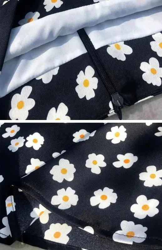 Women's High Waist Satin Printed A-Line Mini Skirt