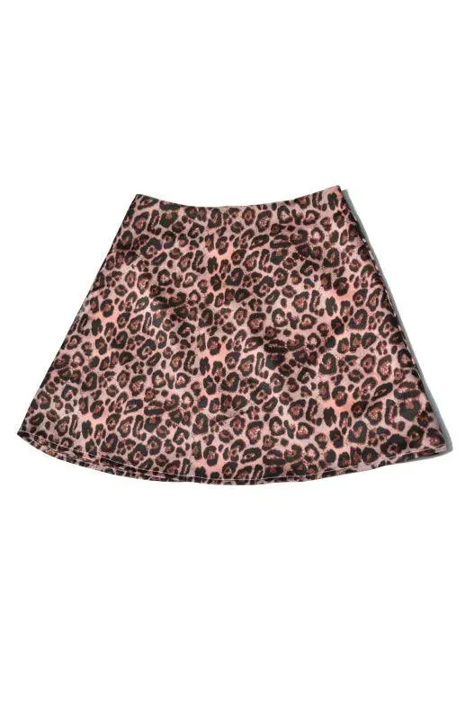 Women's High Waist Satin Printed A-Line Mini Skirt