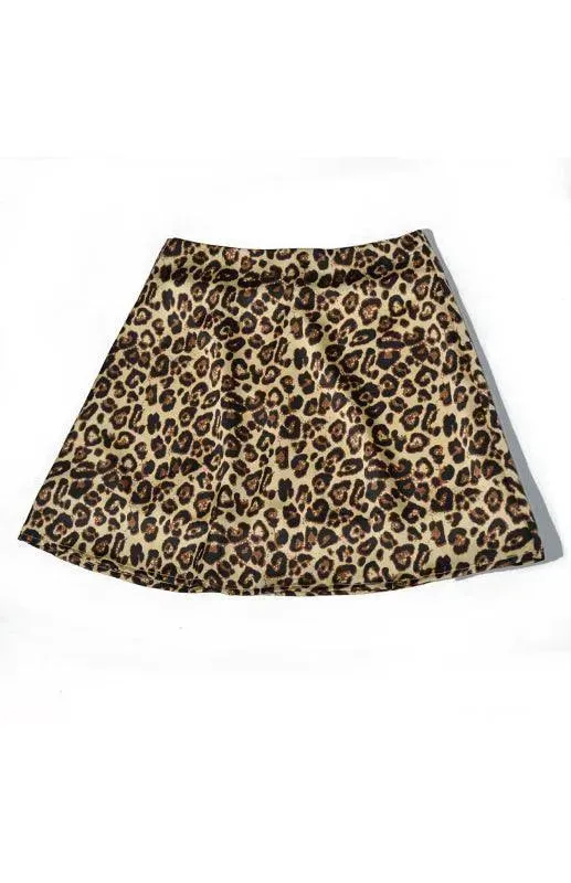 Women's High Waist Satin Printed A-Line Mini Skirt